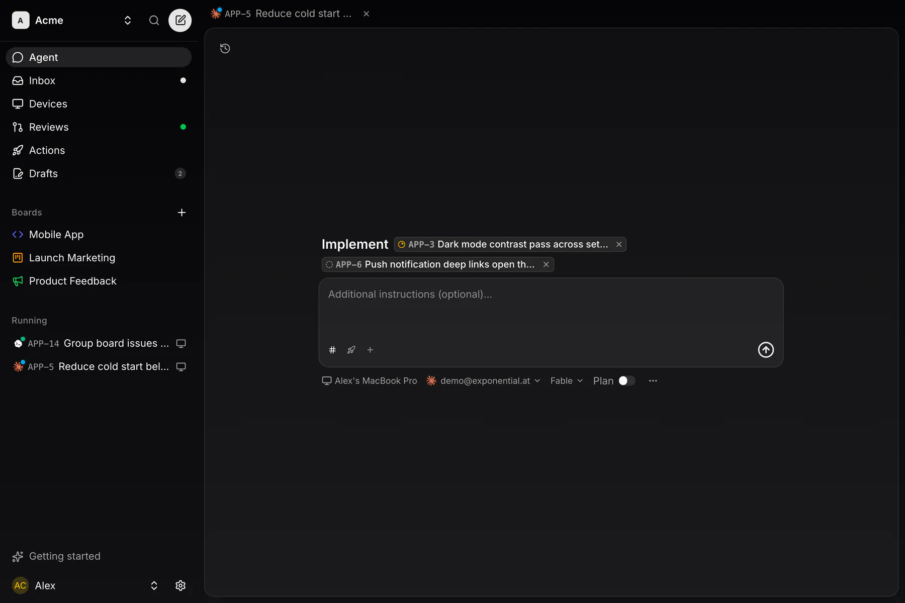 Agent · Issues